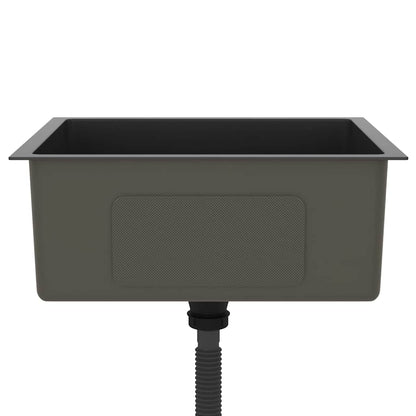 Lavello da Cucina Artigianale Nero in Acciaio Inox | homemem39