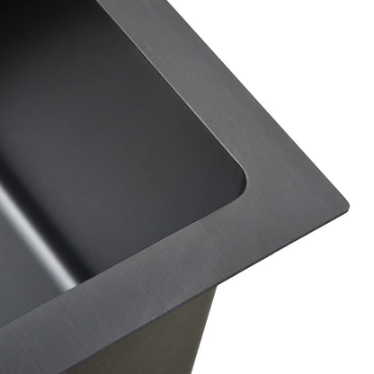 Lavello da Cucina Artigianale Nero in Acciaio Inox | homemem39