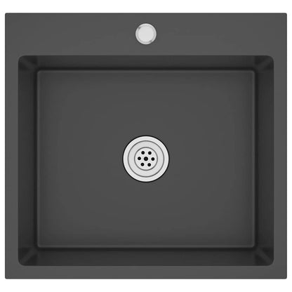 Lavello da Cucina Lavorato a Mano Nero Acciaio Inox - homemem39