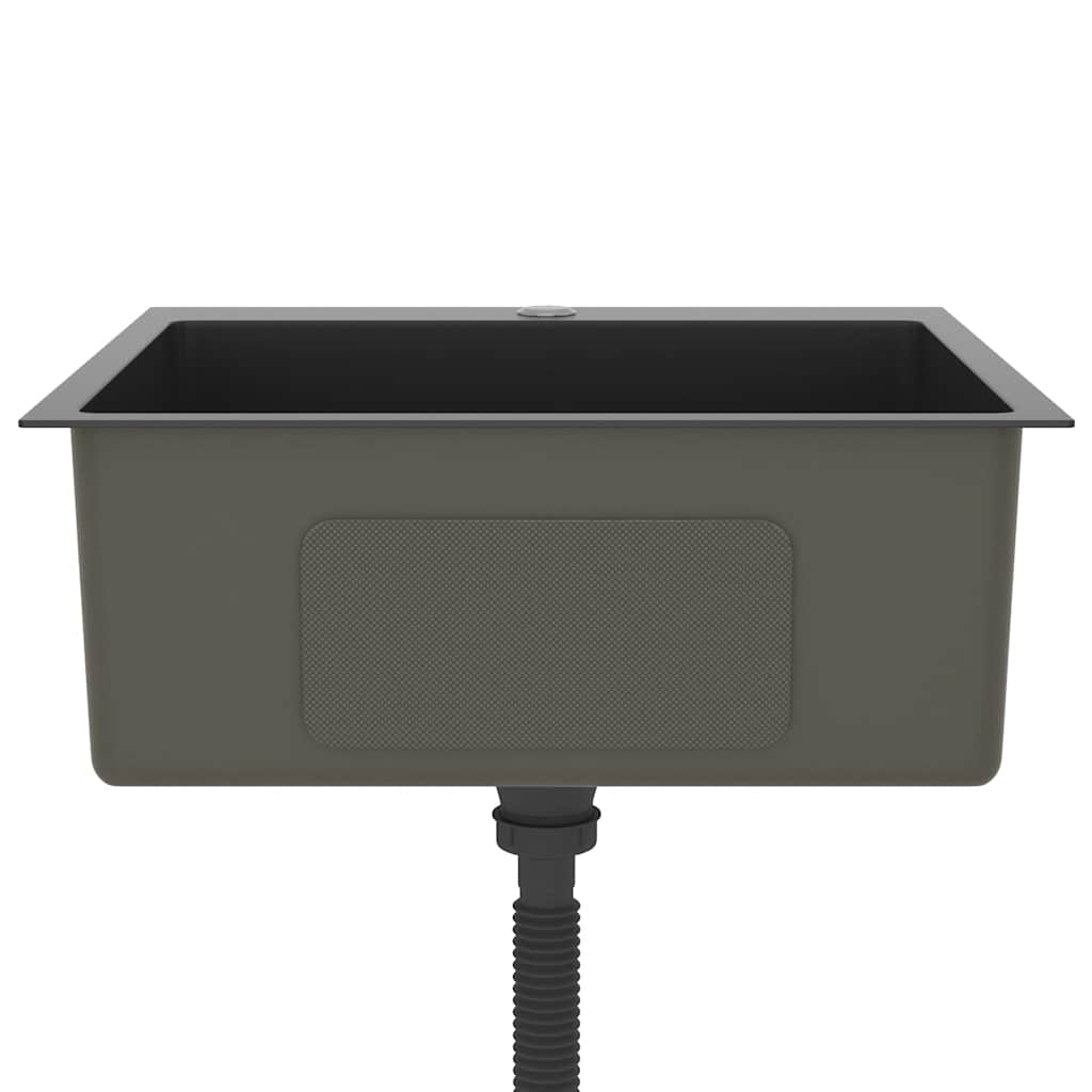 Lavello da Cucina Lavorato a Mano Nero Acciaio Inox - homemem39