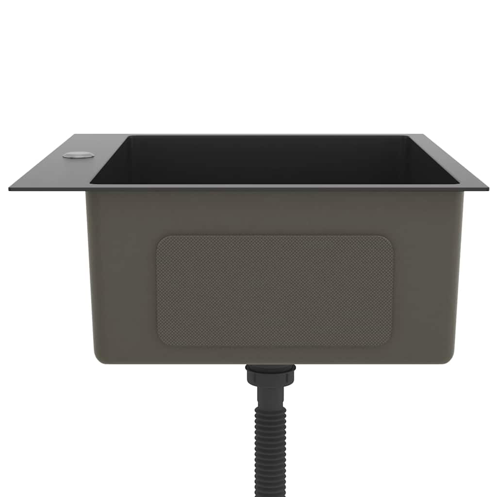 Lavello da Cucina Lavorato a Mano Nero Acciaio Inox - homemem39