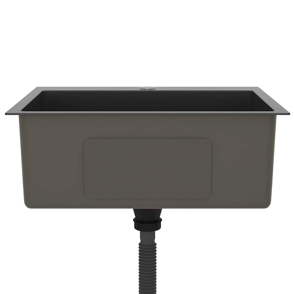 Lavello da Cucina Lavorato a Mano Nero Acciaio Inox - homemem39