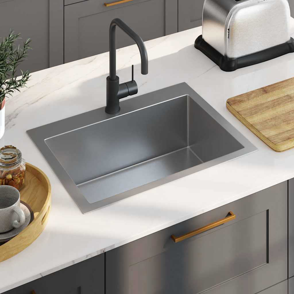 Lavello da Cucina Lavorato a Mano in Acciaio Inox | homemem39