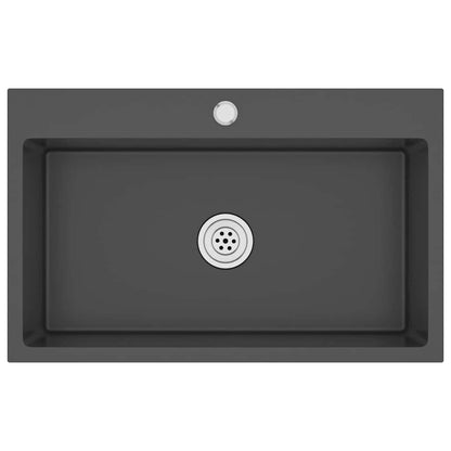 Lavello da Cucina Lavorato a Mano Nero Acciaio Inox | homemem39