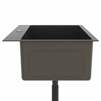 Lavello da Cucina Lavorato a Mano Nero Acciaio Inox | homemem39