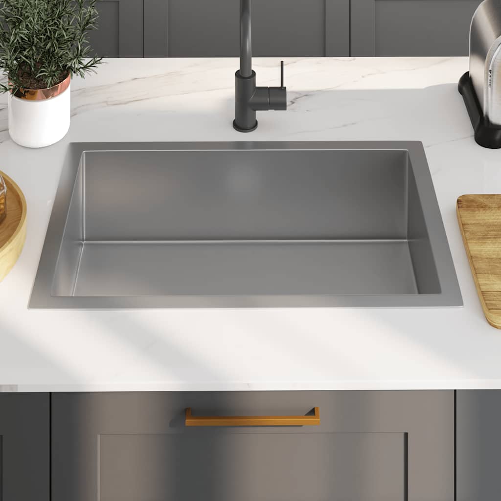 Lavello da Cucina Lavorato a Mano in Acciaio Inox | homemem39