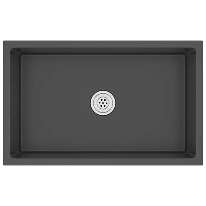 Lavello da Cucina Artigianale Nero in Acciaio Inox - homemem39