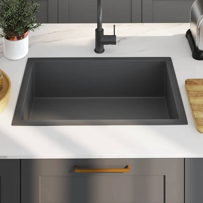Lavello da Cucina Artigianale Nero in Acciaio Inox | homemem39