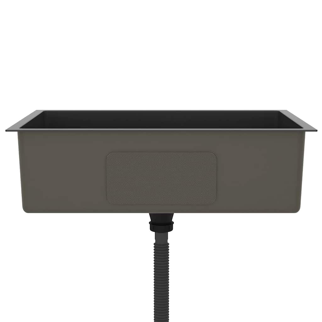 Lavello da Cucina Artigianale Nero in Acciaio Inox | homemem39