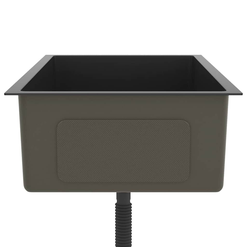 Lavello da Cucina Artigianale Nero in Acciaio Inox | homemem39