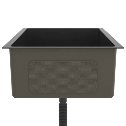 Lavello da Cucina Artigianale Nero in Acciaio Inox | homemem39