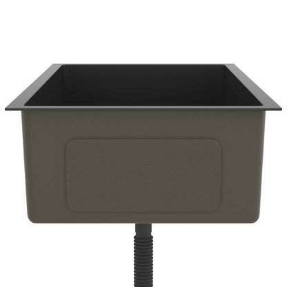 Lavello da Cucina Artigianale Nero in Acciaio Inox - homemem39