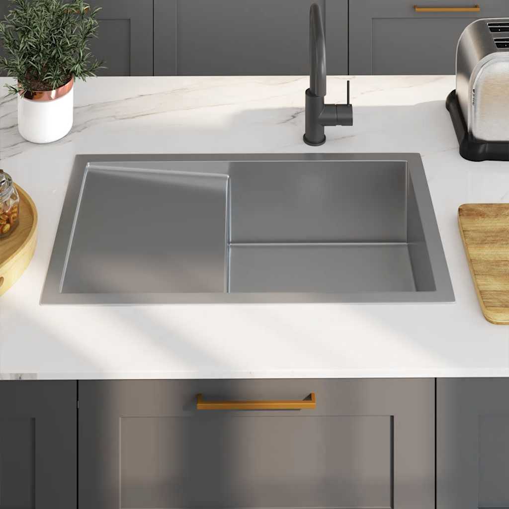 Lavello da Cucina Lavorato a Mano in Acciaio Inox | homemem39