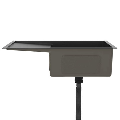 Lavello da Cucina Lavorato a Mano Nero Acciaio Inox