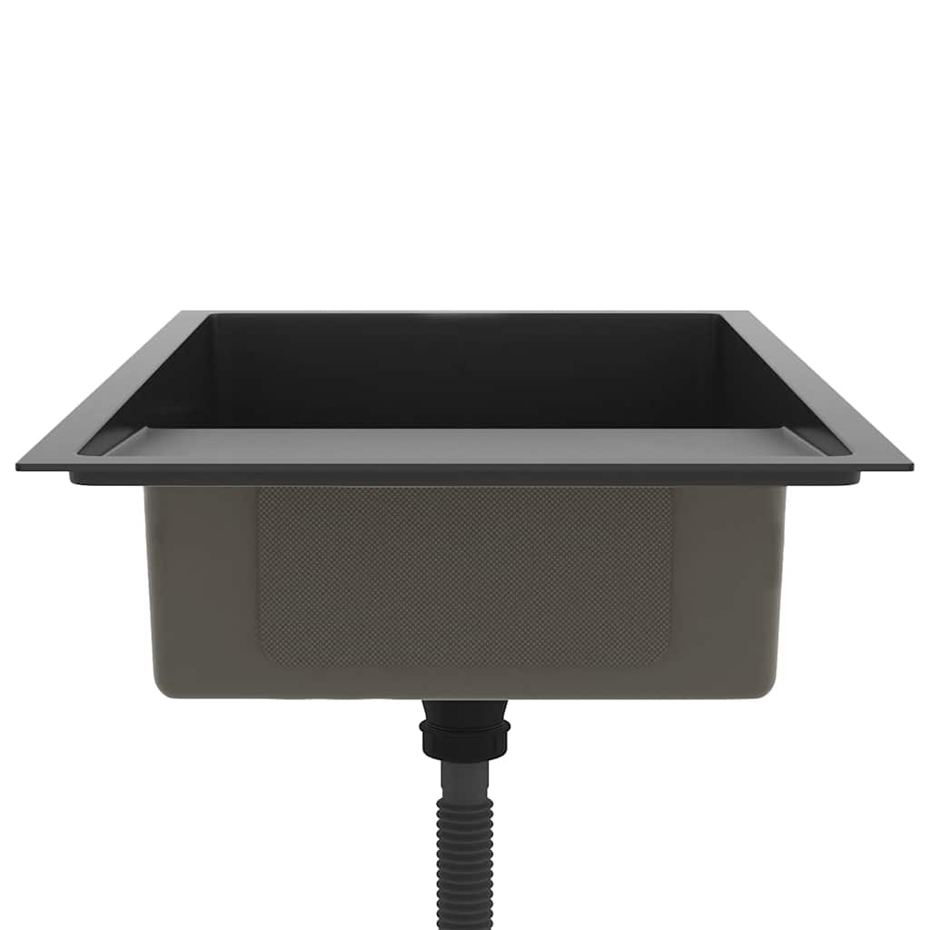 Lavello da Cucina Lavorato a Mano Nero Acciaio Inox