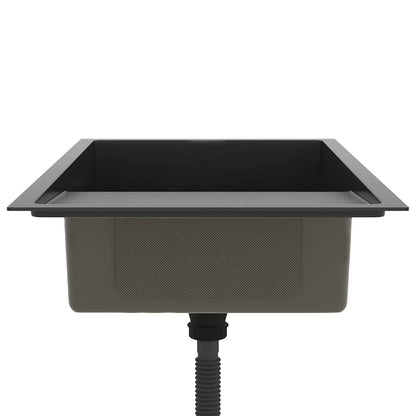 Lavello da Cucina Lavorato a Mano Nero Acciaio Inox