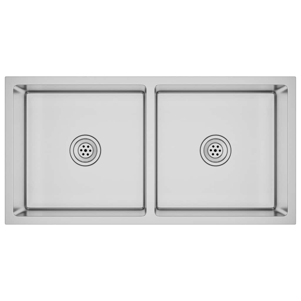 Lavello da Cucina Lavorato a Mano in Acciaio Inox - homemem39