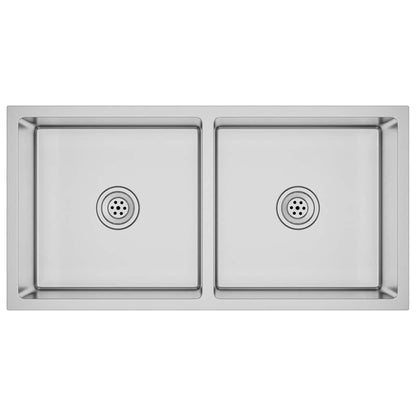 Lavello da Cucina Lavorato a Mano in Acciaio Inox - homemem39