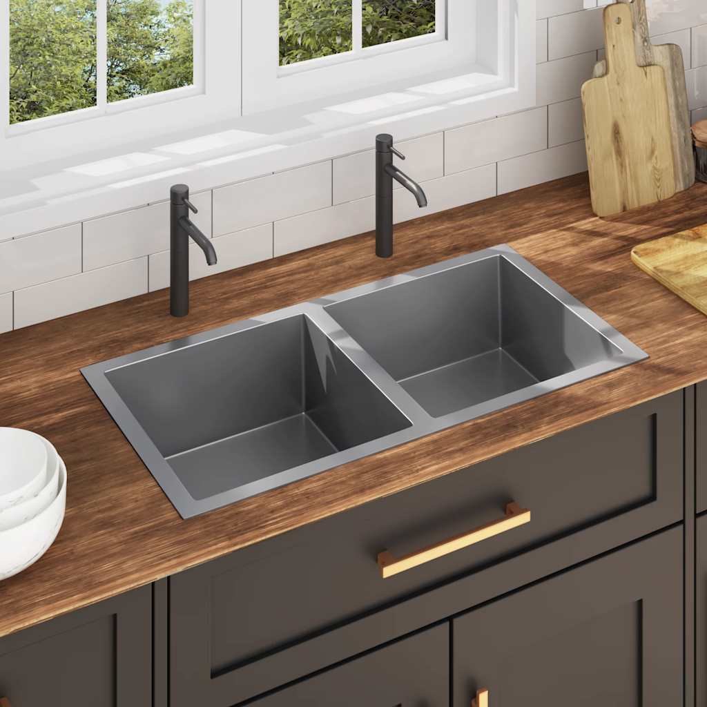 Lavello da Cucina Lavorato a Mano in Acciaio Inox | homemem39