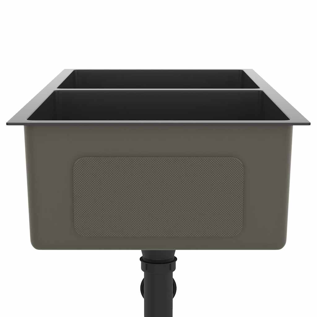 Lavello da Cucina Lavorato a Mano Nero Acciaio Inox | homemem39