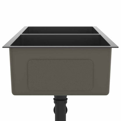 Lavello da Cucina Lavorato a Mano Nero Acciaio Inox | homemem39
