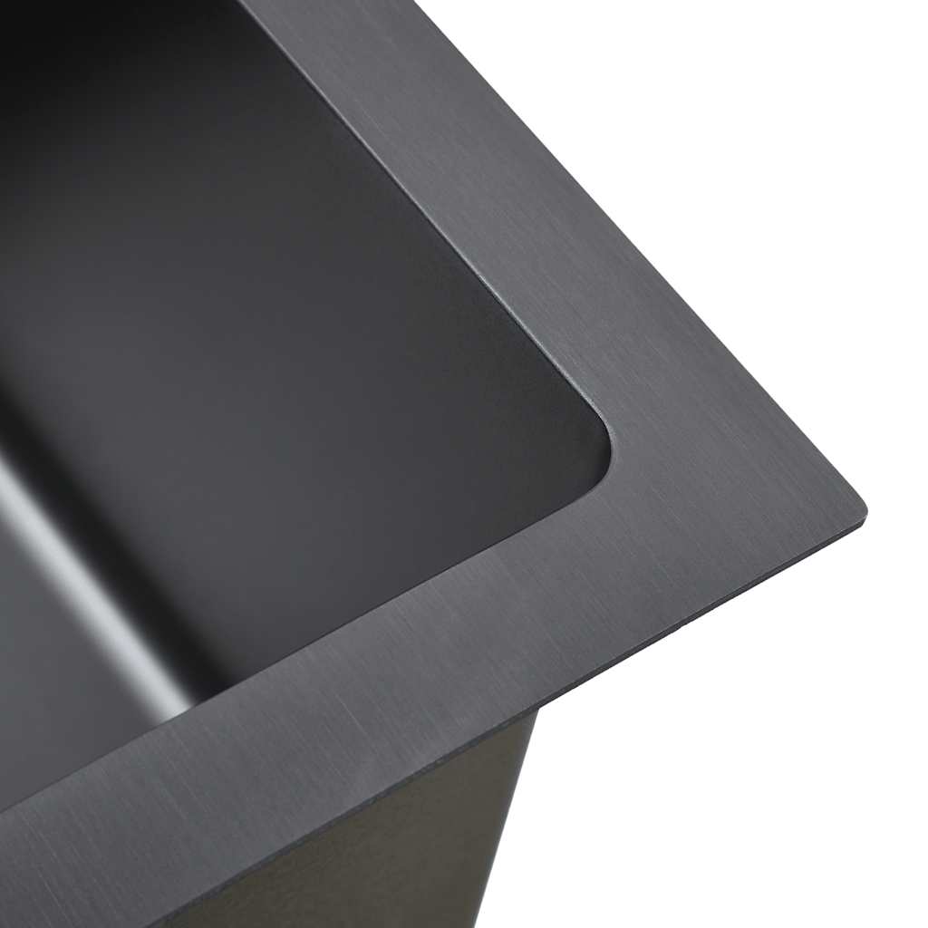 Lavello da Cucina Artigianale Nero in Acciaio Inox | homemem39