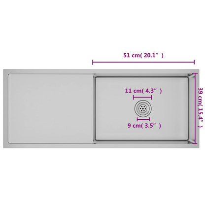 Lavello da Cucina Lavorato a Mano in Acciaio Inox - homemem39