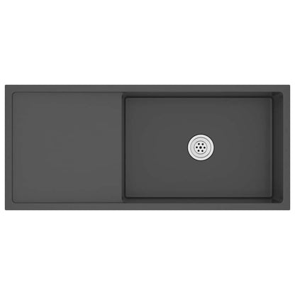 Lavello da Cucina Lavorato a Mano Nero in Acciaio Inox