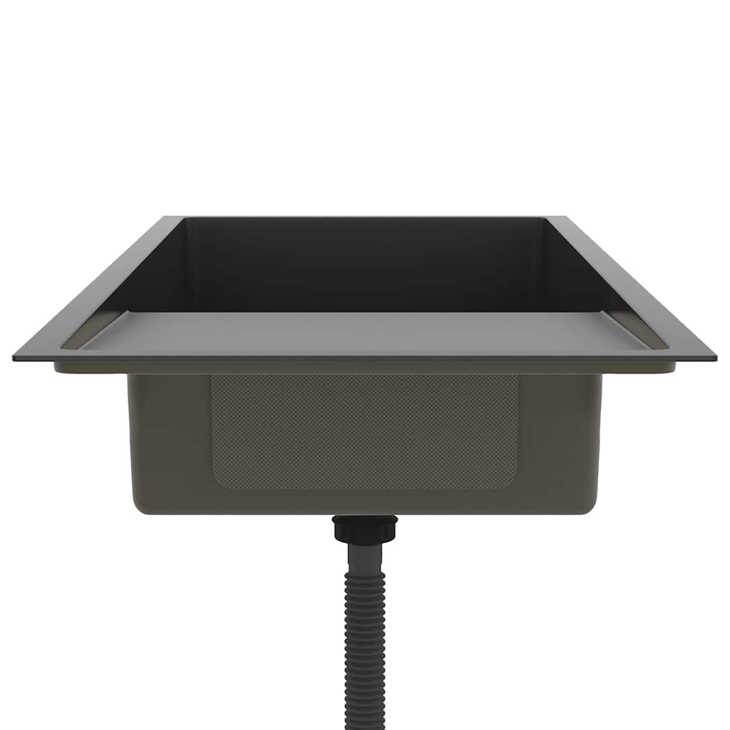 Lavello da Cucina Lavorato a Mano Nero in Acciaio Inox