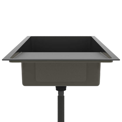 Lavello da Cucina Lavorato a Mano Nero in Acciaio Inox