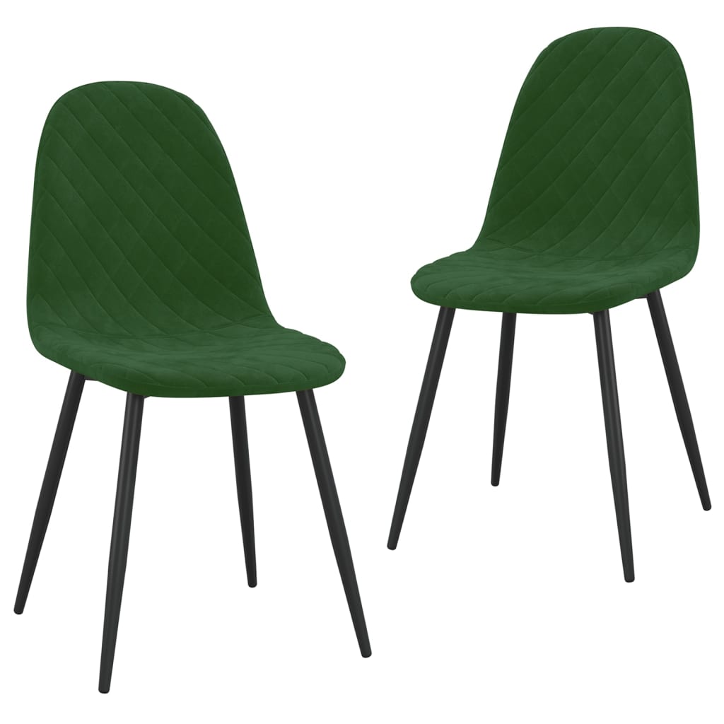 Dining Chairs 2 pcs Dark Green Velvet