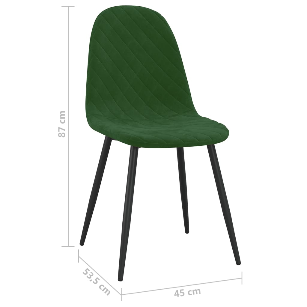 Dining Chairs 2 pcs Dark Green Velvet