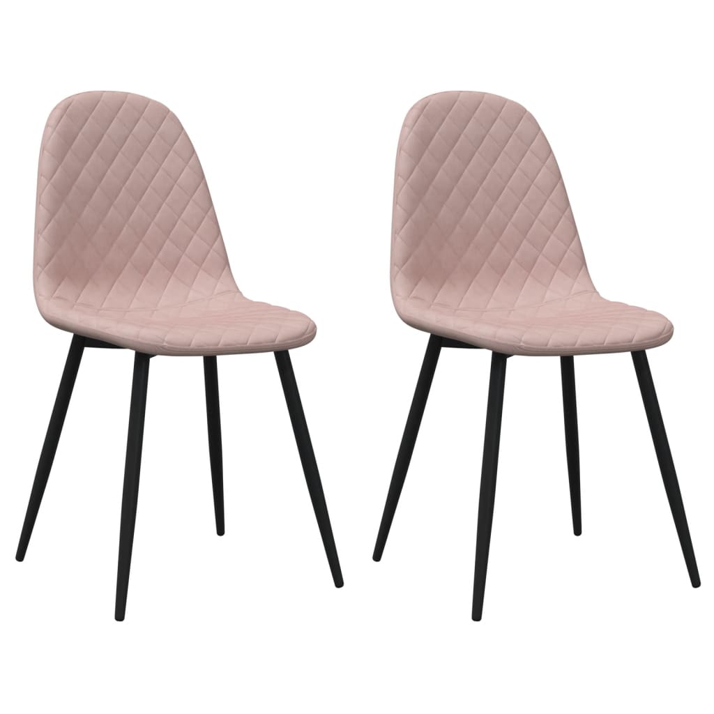 Dining Chairs 2 pcs Pink in Velvet