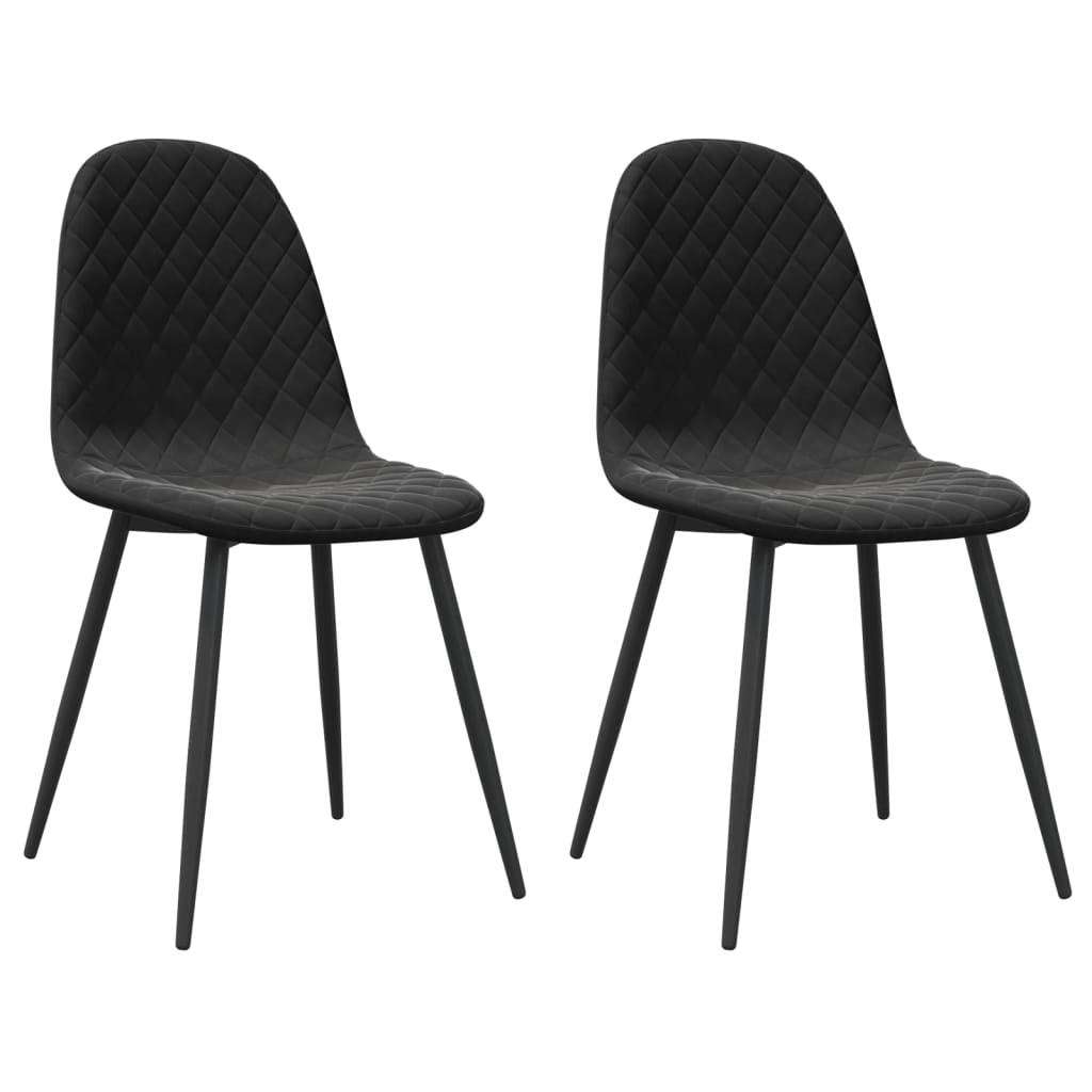 Dining Chairs 2 pcs Black Velvet