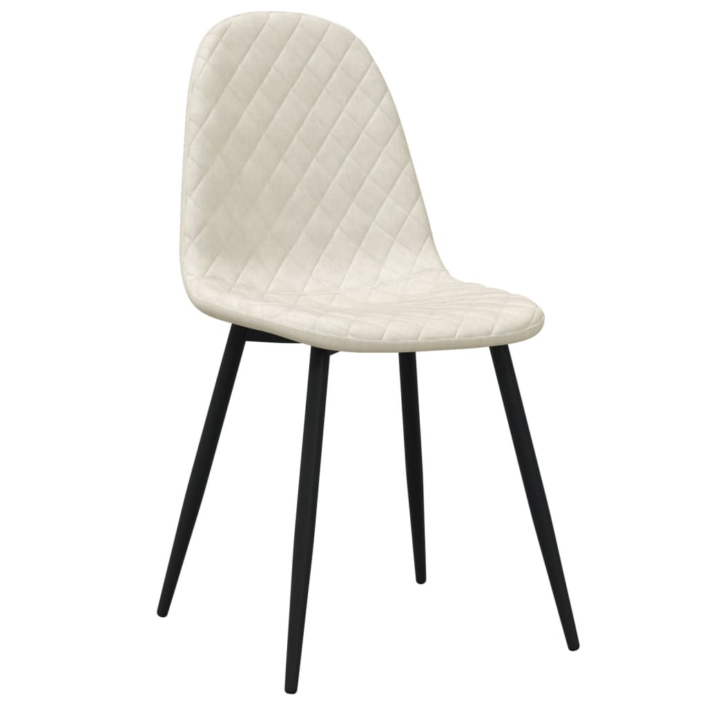 Dining Chairs 2 pcs Cream White Velvet