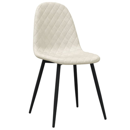 Dining Chairs 2 pcs Cream White Velvet