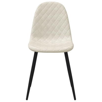 Dining Chairs 2 pcs Cream White Velvet