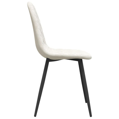 Dining Chairs 2 pcs Cream White Velvet