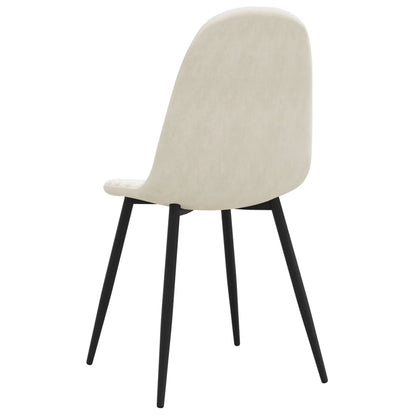 Dining Chairs 2 pcs Cream White Velvet