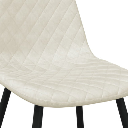 Dining Chairs 2 pcs Cream White Velvet