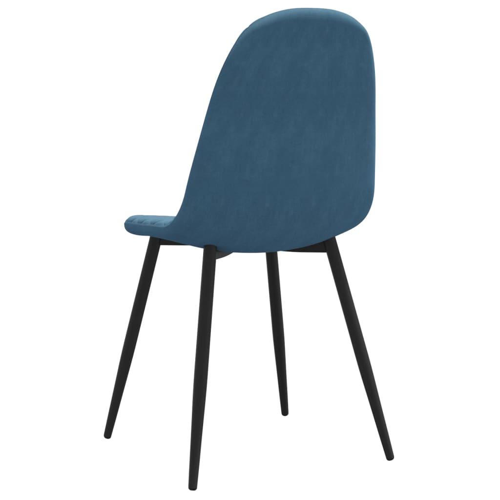 Dining Chairs 4 pcs Blue Velvet