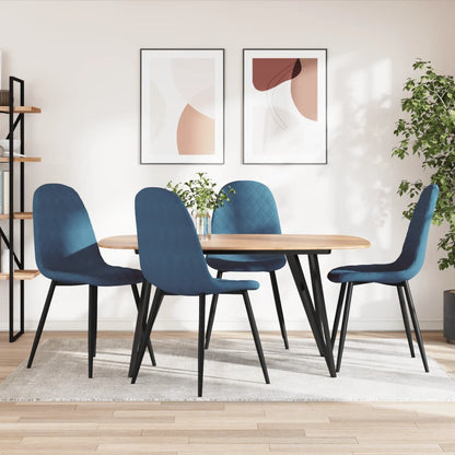 Dining Chairs 4 pcs Blue Velvet