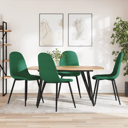 Dining Chairs 4 pcs Dark Green Velvet