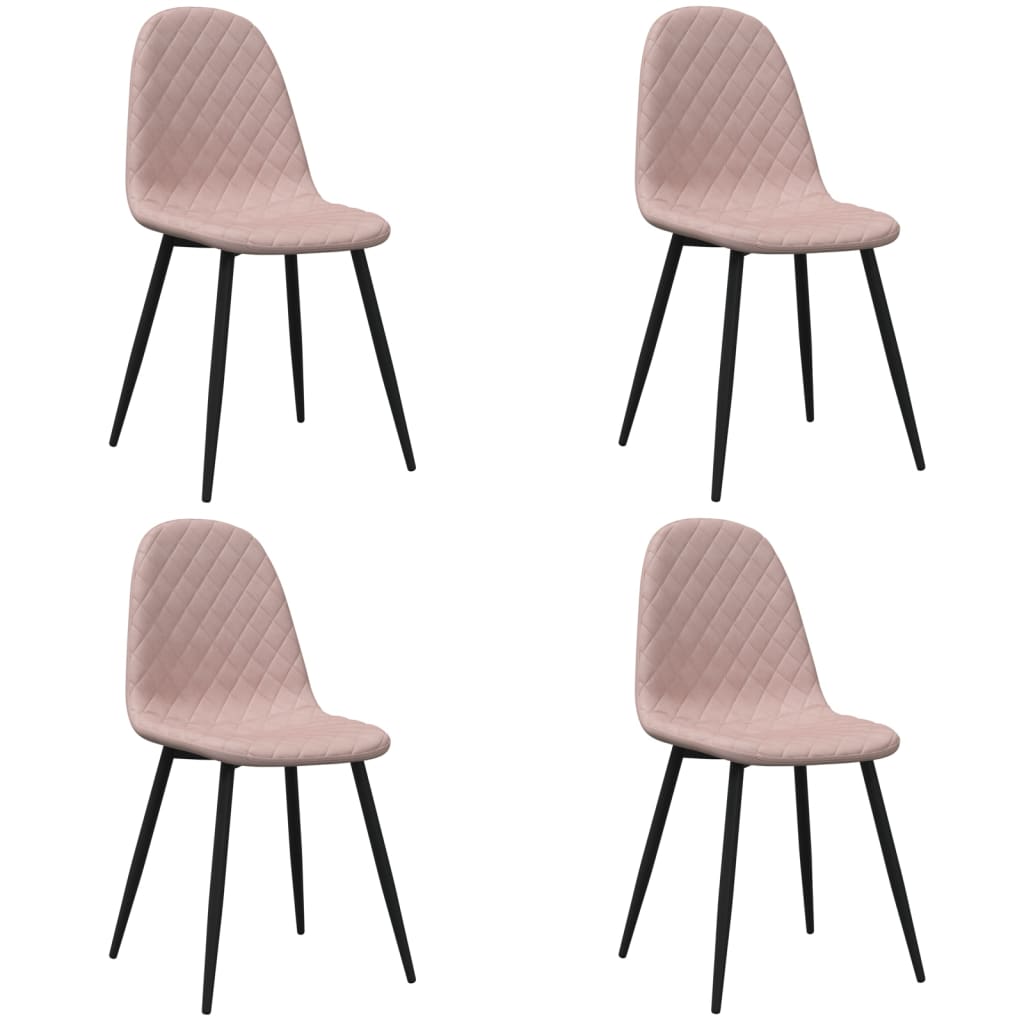 Dining Chairs 4 pcs Pink Velvet