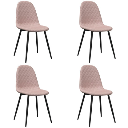 Dining Chairs 4 pcs Pink Velvet