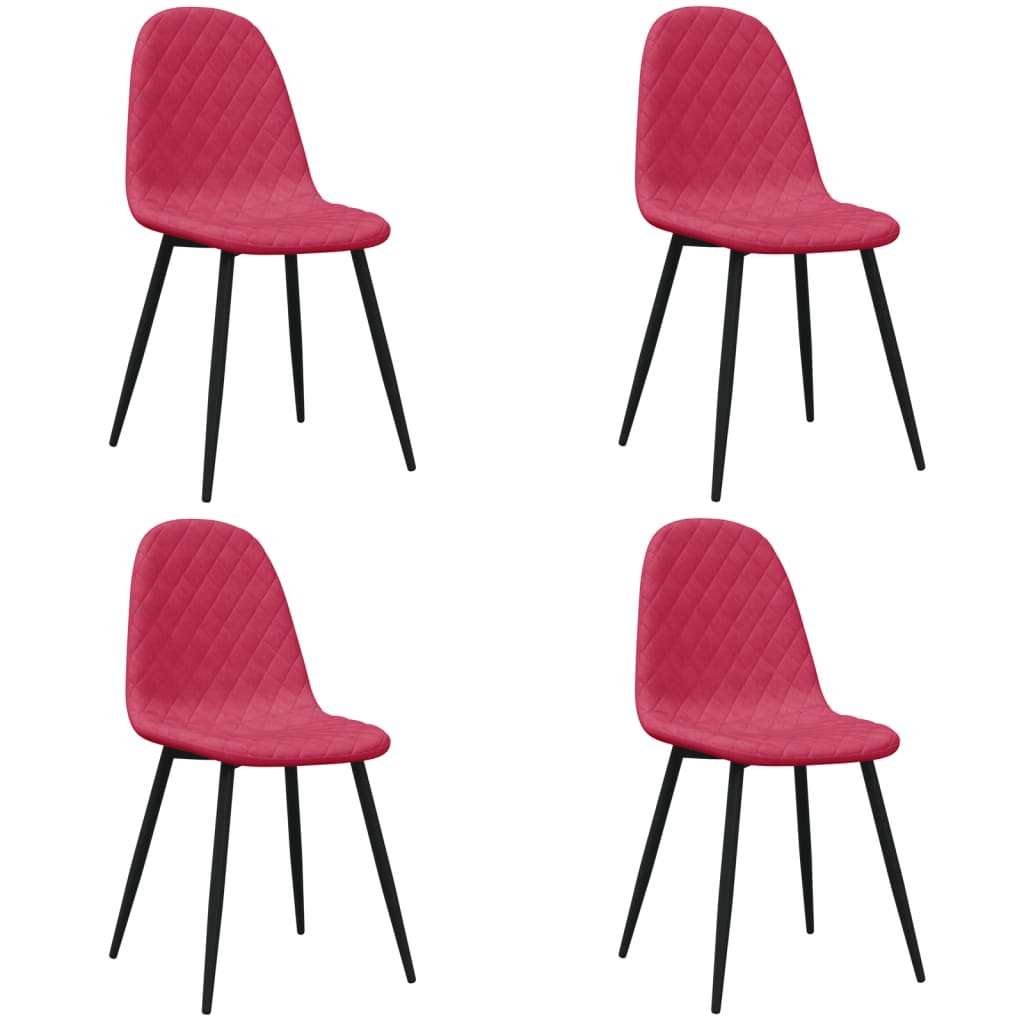 Dining Chairs 4 pcs Wine Red Velvet