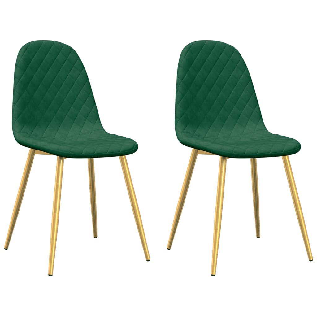 Dining Chairs 2 pcs Dark Green Velvet