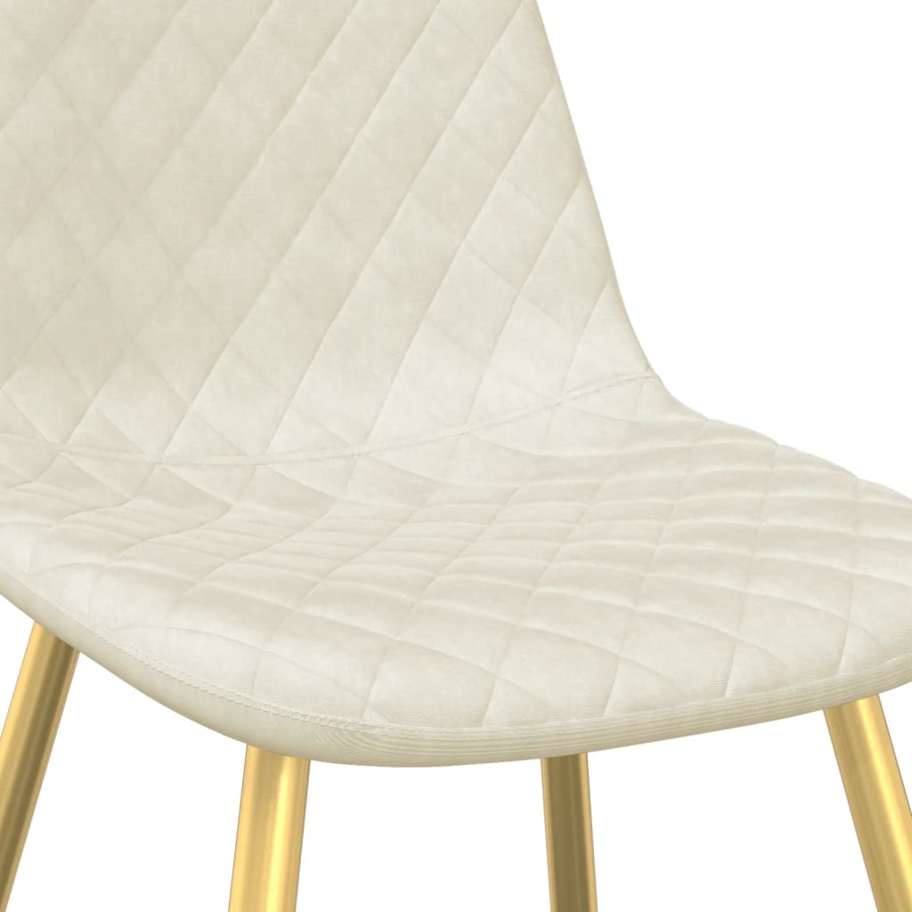 Sedie da Pranzo 2 pz Bianco Crema in Velluto - homemem39