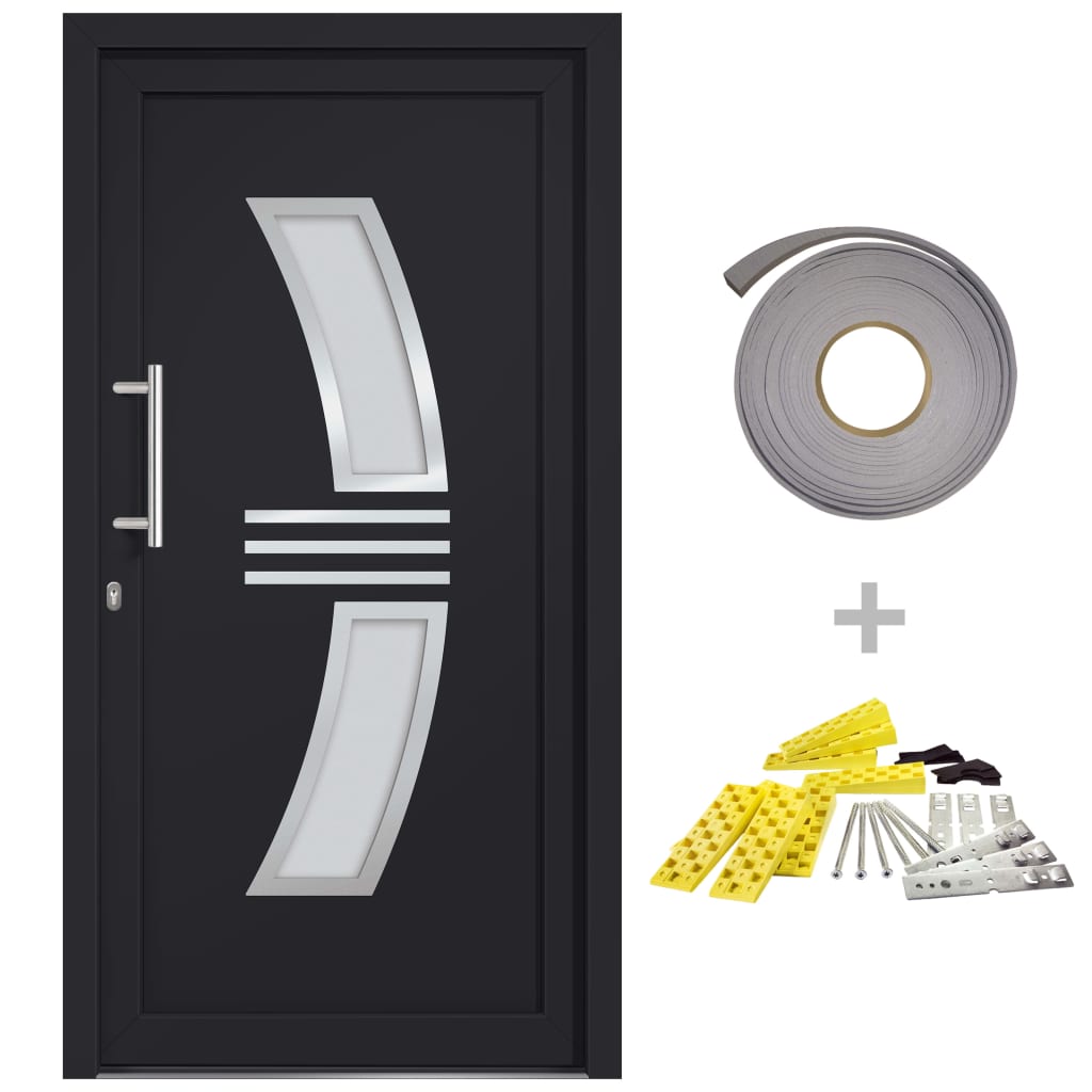 Porta di Ingresso Antracite 88x200 cm | homemem39