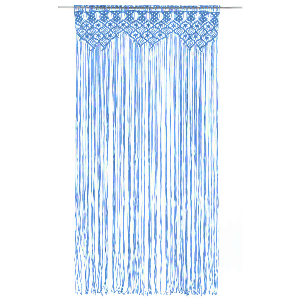 Blue Macramé Curtain 140x240 cm in Cotton